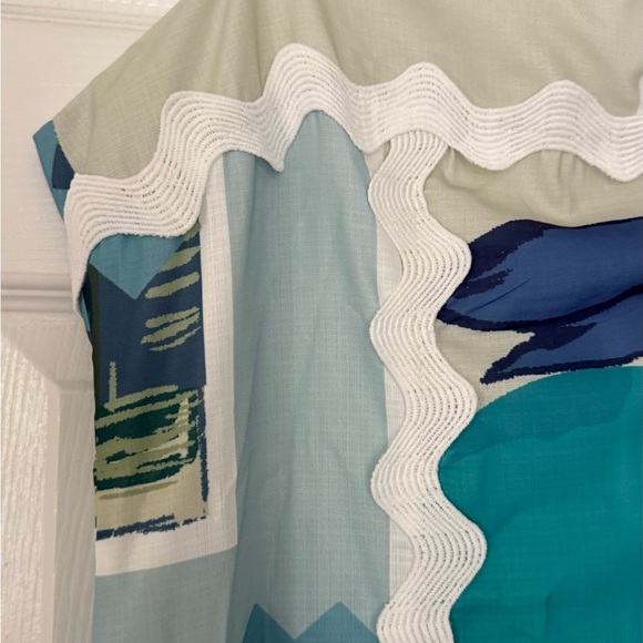 NWT Women's Dalia MacPhee Blue Maxi Sundress Size Large Side Slits - Picture 3 of 12